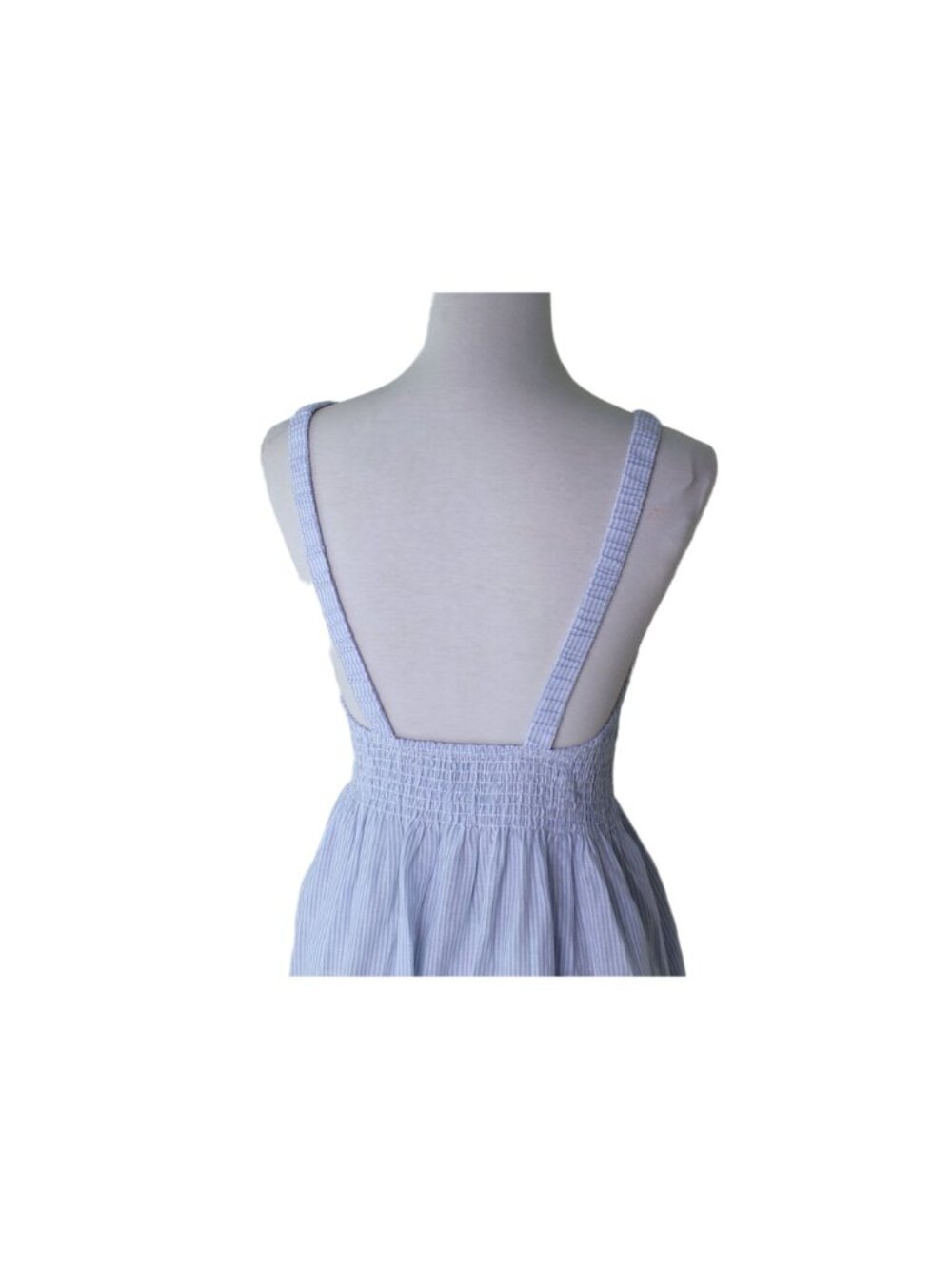🆕J CREW Smocked Beach Dress Blue Stripe Cotton X-Small #BF192 - Picture 9 of 10